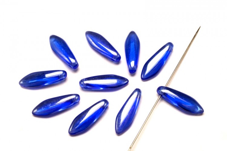 Бусины Dagger beads 16х5мм, отверстие 0,8мм, цвет 30060/24203 Sapphire Full Argent Flare, 736-109, 10шт Бусины Dagger beads 16х5мм, отверстие 0,8мм, цвет 30060/24203 Sapphire Full Argent Flare, 736-109, 10шт