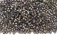 Бисер японский TOHO Treasure цилиндрический 11/0 #0997 светлый сапфир радужный, золотая линия внутри, 5 грамм