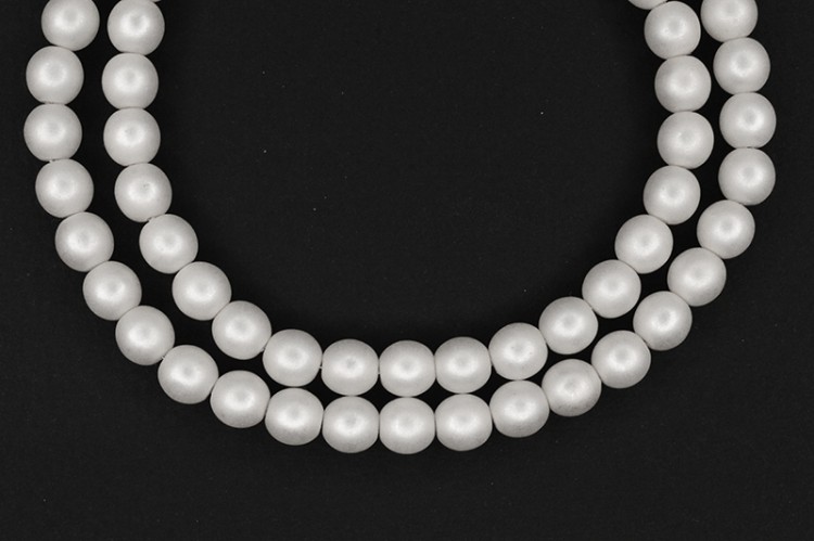 Жемчуг чешский, цвет M25001 снег матовый, 6мм, 1 нить (около 25 шт) Жемчуг чешский, цвет M25001 снег матовый, 6мм, 1 нить (около 25 шт)