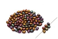 Бусины Side Drill Tear Drop 6х4мм, отверстие 0,8мм, цвет 01640Е фиолетовый ирис, Etched, 754-003, 10г (около 70шт)