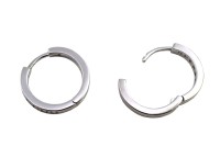 Серьги кольца Конго 17х18х3мм, латунь, родий/фианиты, 21-393, 1 пара