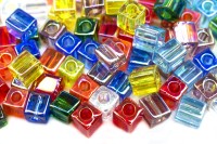 Бисер японский Miyuki Cube кубический 4мм #MIX17 радужный, микс Rainbowab, 10 грамм