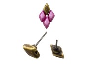 Основа для серег CYMBAL Provatas для GemDuo 8х5мм, штифт 11х0,8мм, отверстие 0,8мм, цвет античная латунь, 11-244, 1 пара