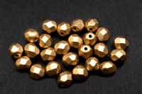 Бусины граненые Firepolish 6мм, отверстие 1мм, цвет 01710 Aztek Gold, матовый металлик, 715-014, 25шт