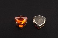 Кристалл Триллиант Astra 12мм пришивной в оправе, цвет оранжевый/серебро, стекло/латунь, 43-249, 3шт