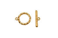 Замок тогл Круглый 19х16х2мм/21х6х2мм, отверстие 3мм, цвет золото, хирургическая сталь, 12-137, 1 комплект