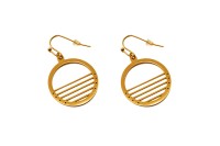 Основа для серег Круг Beadsmith 40х25х2мм, отверстие 1,8мм, цвет золото, хирургическая сталь, 21-628, 1 пара