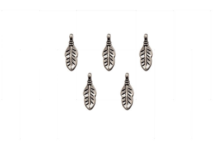 Подвеска Перышко 16х6х3мм, отверстие 1мм, цвет античное серебро, сплав металлов, 22-062, 5шт Подвеска Перышко 16х6х3мм, отверстие 1мм, цвет античное серебро, сплав металлов, 22-062, 5шт