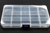 Контейнер для мелочей прямоугольный 15 ячеек, 17,5х10х2,2см, пластиковый, съемные перегородки, 1005-043, 1шт
