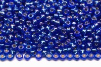 Бисер чешский PRECIOSA круглый 10/0 37059 синий радужный, серебряная линия внутри, 1 сорт, 50г