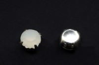 Шатоны Preciosa Maxima 8,3мм в оправе, цвет white opal DF/silver, 63-183, 4шт