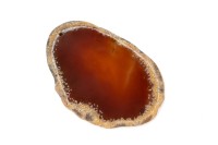 Срез Агата природного, оттенок коричневый, 68х46х5мм, отверстие 2мм, 37-238, 1шт