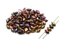 Бусины GemDuo 8х5мм, отверстие 0,8мм, цвет 00030/01640 фиолетовый ирис матовый, 709-092, 10г (около 64шт)
