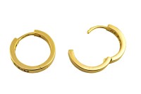 Серьги кольца Конго 17х18х3мм, латунь, позолота/фианиты, 21-394, 1 пара