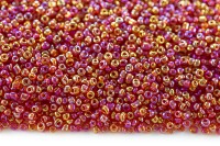 Бисер китайский круглый размер 12/0, цвет 0165 красный прозрачный, радужный, 450г