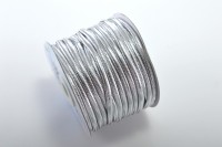 Шнур металлизированный эластичный, диаметр 4мм, цвет серебро, 29-092, 1 метр