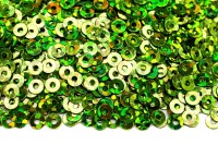 Пайетки круглые 3мм плоские, цвет 50105 светло-зелёный/голографик, пластик, 1022-191, 10 грамм