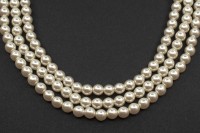 Жемчуг искусственный 4мм, отверстие 0,5мм, цвет белый, 512-001, 1 нить (около 39см, около 100шт)