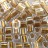 Бисер японский TOHO Cube кубический 4мм #0989 хрусталь, золотая линия внутри, 5 грамм - Бисер японский TOHO Cube кубический 4мм #0989 хрусталь, золотая линия внутри, 5 грамм