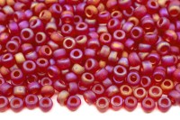 Бисер японский MIYUKI круглый 8/0 #0141FR красный, матовый радужный прозрачный, 10 грамм
