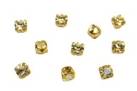 Шатоны Preciosa Maxima 3,2мм в оправе, цвет jonquil DF/gold, 63-261, 10шт