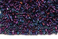 Бисер японский TOHO Bugle стеклярус 2мм #0504 фиолетовый ирис, металлизированный золотом, 5 грамм