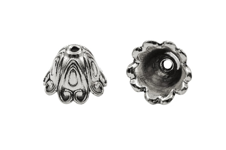 Обниматель концевик 11х15мм, внутренний диаметр 10мм, отверстие 2мм, цвет платина, сплав металлов, 01-048, 2шт Обниматель концевик 11х15мм, внутренний диаметр 10мм, отверстие 2мм, цвет платина, сплав металлов, 01-048, 2шт