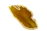 Срез Агата природного, оттенок желтый, 78х35х5мм, отверстие 2мм, 37-351, 1шт