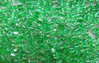Бисер чешский PRECIOSA ТРИАНГЛ 3,5х3,5мм 38656 прозрачный, зеленая линия внутри, 50г