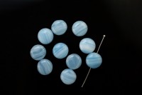 Бусина круглая плоская 10х4мм, цвет голубой, непрозрачная, стеклянная, 735-045, 10шт
