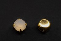 Шатоны Preciosa Maxima 8,3мм в оправе, цвет white opal DF/gold, 63-182, 4шт