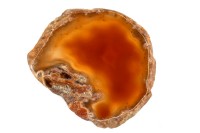 Срез Агата природного, оттенок коричневый, 69х67х6мм, отверстие 2мм, 37-377, 1шт