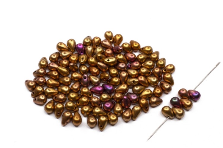 Бусины Side Drill Tear Drop 6х4мм, отверстие 0,8мм, цвет 01610 золотой ирис, 754-001, 10г (около 70шт) Бусины Side Drill Tear Drop 6х4мм, отверстие 0,8мм, цвет 01610 золотой ирис, 754-001, 10г (около 70шт)