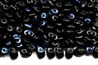 Бусины SuperDuo 2,5х5мм, отверстие 0,8мм, цвет 23980/22201 черный/синий, 706-168, 10г (около 120шт)