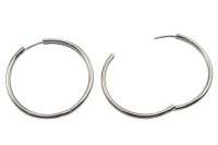 Серьги кольца Конго 39х40х3мм, латунь, родий, 21-550, 1 пара