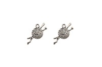 Подвеска Клубок 26х11х1,5мм, отверстие 2мм, цвет античное серебро, сплав металлов, 22-260, 2шт