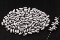 Бусины Rizo 6х2,5мм, отверстие 0,8мм, цвет 23980/27070 матовый серебро, 753-074, 10г (около 150шт)