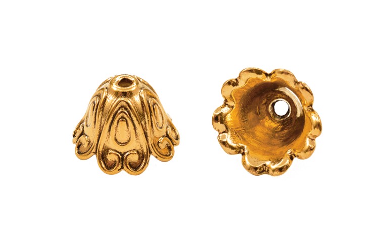 Обниматель концевик 11х15мм, внутренний диаметр 10мм, отверстие 2мм, цвет золото, сплав металлов, 01-053, 2шт Обниматель концевик 11х15мм, внутренний диаметр 10мм, отверстие 2мм, цвет золото, сплав металлов, 01-053, 2шт