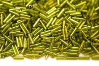 Бисер китайский Стеклярус размер 7мм, цвет 024 зеленый, 450г