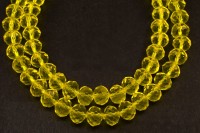 Бусина стеклянная Рондель 8х6мм, цвет желтый, прозрачная, 508-049, 10шт