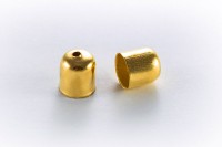 Концевик для шнуров 8х7мм, внутренний диаметр 6,5мм, отверстие 1,5мм, цвет золото, железо, 01-121, 4шт