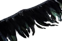 Перья на ленте 6-15 см, цвет черный, 1003-010, 50 см