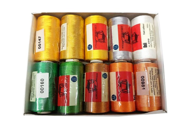 Нитки Doli для кистей и вышивки, ассорти цветов №3, 100% вискоза, 500м, 10шт Нитки Doli для кистей и вышивки, ассорти цветов №3, 100% вискоза, 500м, 10шт