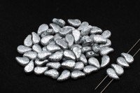 Бусины PaisleyDuo 8х5мм, отверстие 0,8мм, цвет 03000/15481 белый, серебряные брызги, 751-032, 10г (около 37шт)