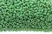 Бисер японский MIYUKI круглый 11/0 #4214 темная зеленая мята, Duracoat гальванизированный, 10 грамм