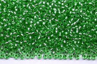 Бисер чешский PRECIOSA круглый 10/0 08256 зеленый, серебряная линия внутри, 1 сорт, 50г