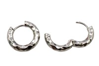 Серьги кольца Конго 19х22х4мм, латунь, родий, 21-518, 1 пара