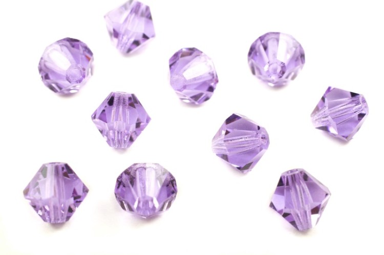 Бусины биконусы хрустальные 6мм, цвет VIOLET, 747-025, 10шт Бусины биконусы хрустальные 6мм, цвет VIOLET, 747-025, 10шт