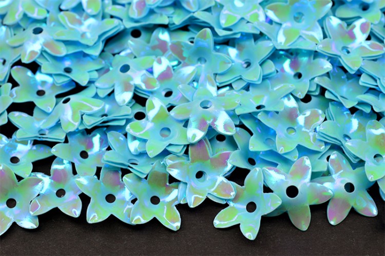 Пайетки Цветок 12мм, цвет голубой, 1022-034, 10 грамм Пайетки Цветок 12мм, цвет голубой, 1022-034, 10 грамм