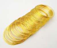 Проволока с памятью (мемори) для браслетов 65х0,6 мм, цвет золото, 23-003, 5 витков